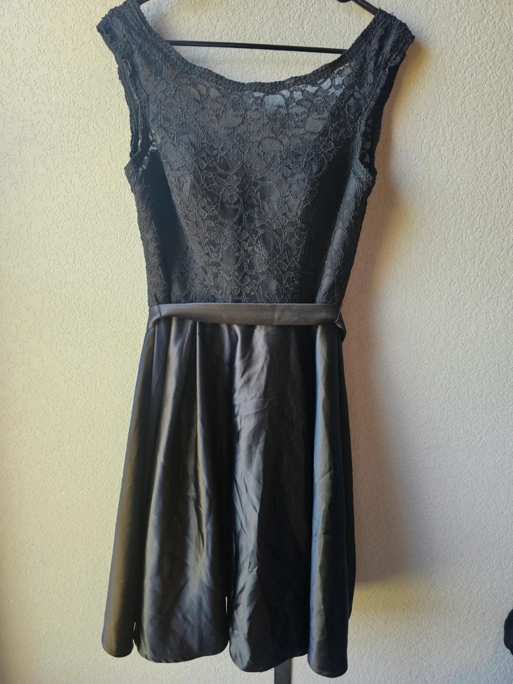 Mori Lee Black Lace Bodice Mini Dress